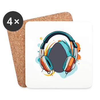 Headphones / Audio / Music / Sound / Studio / Cool - Coasters (set of 4) - white - Front