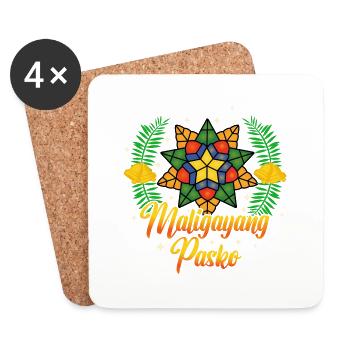 Philippines philippin étoile de Noël je cadeau - Dessous de verre (lot de 4) - blanc - Devant