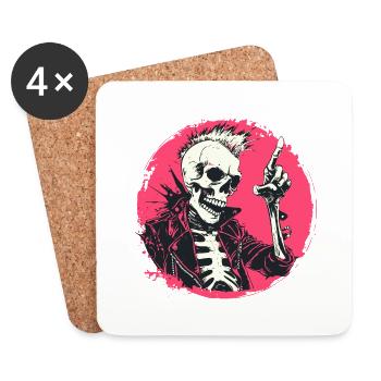 Rebel Bones: A Punk Rock Skeleton - Coasters (set of 4) - white - Front