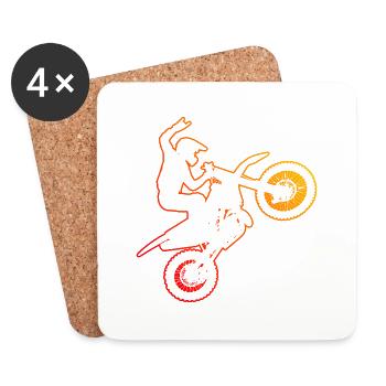 Dirt Bike Motocross Dirt Biker Freestyle Motocross - Coasters (set of 4) - white - Front