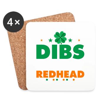 Dibs On The Redhead - Coasters (set of 4) - white - Front