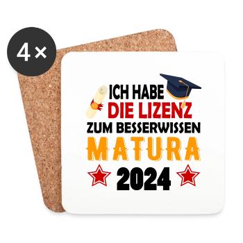Matura 2024 Maturareise Maturafeier Maturant - Untersetzer (4er-Set) - Weiß - Vorne