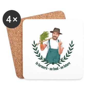 No Farmers - No Food - No Future - Untersetzer (4er-Set) - Weiß - Vorne