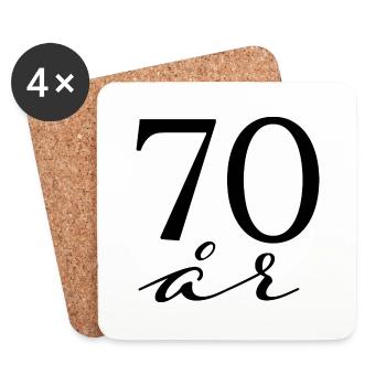 70 ans - Dessous de verre (lot de 4) - blanc - Devant
