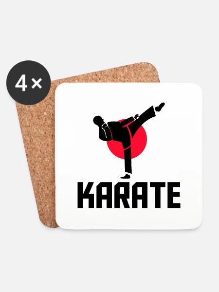karate - Untersetzer (4er-Set) - Weiß