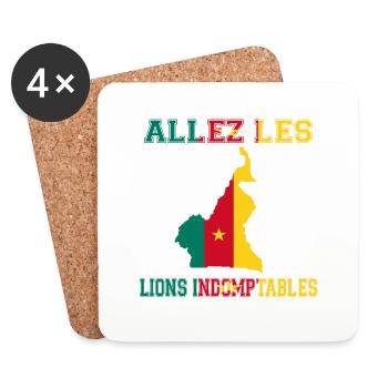 Allez Les Lions Indomptables Maillot de Pied - Dessous de verre (lot de 4) - blanc - Devant