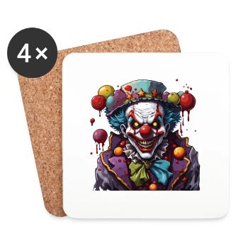 Horror Clown / Zirkus / lustig / Show / Halloween - Untersetzer (4er-Set) - Weiß - Vorne