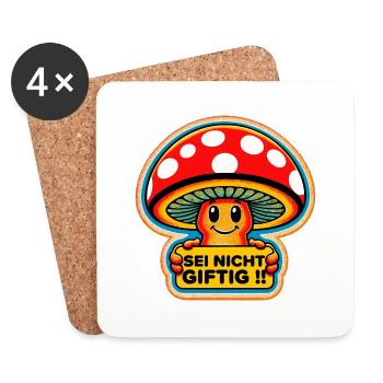 Sei Nicht Giftig! - Untersetzer (4er-Set) - Weiß - Vorne
