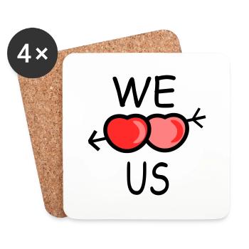 We love us - Coasters (set of 4) - white - Front