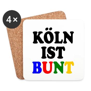 Köln ist bunt - Untersetzer (4er-Set) - Weiß - Vorne