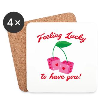 Feeling lucky to have you - Untersetzer (4er-Set) - Weiß - Vorne
