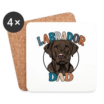 Chocolate Labrador Dad Hunde Hund Labbi Wilsigns - Untersetzer (4er-Set) - Weiß - Vorne