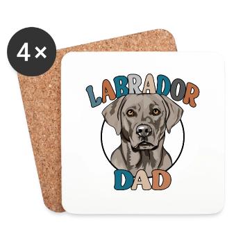 Silber Labrador Dad Hunde Hund Labbi Wilsigns - Untersetzer (4er-Set) - Weiß - Vorne