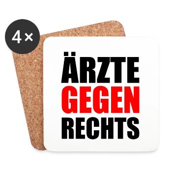 Ärzte gegen rechts - Untersetzer (4er-Set) - Weiß - Vorne