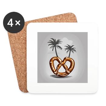 Pretzel Island Palm - Coasters (set of 4) - white - Front
