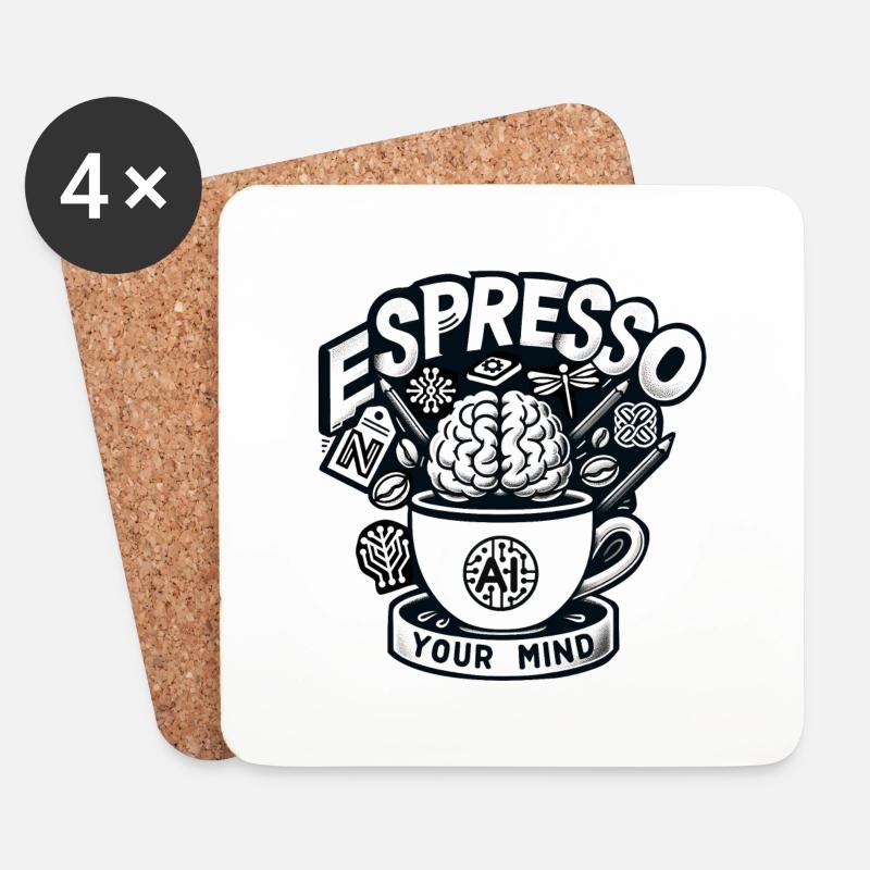 AI Content Creator's Espresso - Untersetzer (4er-Set) - Weiß