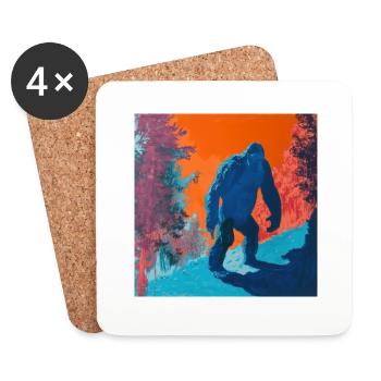 BigFoot, big foot, sasquatch - Coasters (set of 4) - white - Front