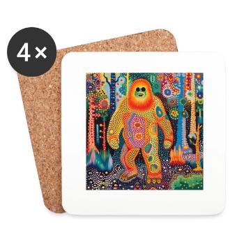 BigFoot, big foot, sasquatch - Coasters (set of 4) - white - Front