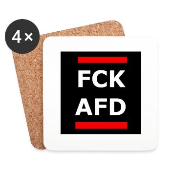 FCK AFD - Untersetzer (4er-Set) - Weiß - Vorne