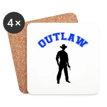 Cow-boy hors-la-loi - Dessous de verre (lot de 4) - blanc - Devant