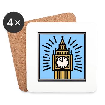 Big Ben Pop Art - Coasters (set of 4) - white - Front