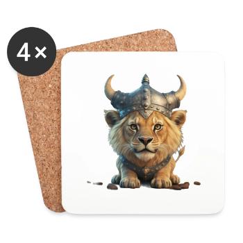Amoureux du Lion - Dessous de verre (lot de 4) - blanc - Devant