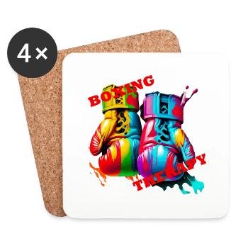 Box-Therapie - Untersetzer (4er-Set) - Weiß - Vorne
