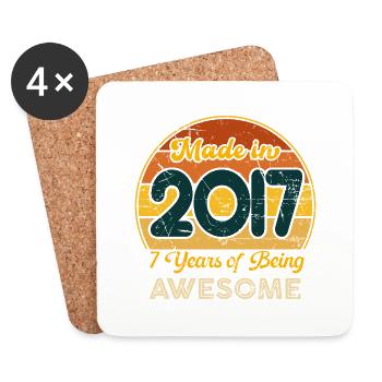 Born in 2023 - Vintage 2023 Retro Birthday - Coasters (set of 4) - white - Front