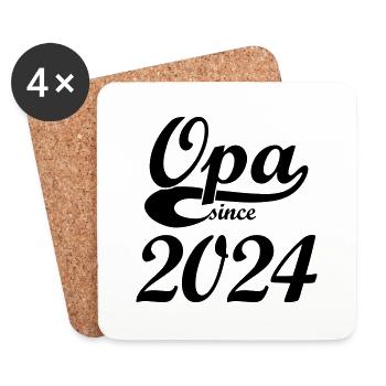 Opa since 2024 - Untersetzer (4er-Set) - Weiß - Vorne