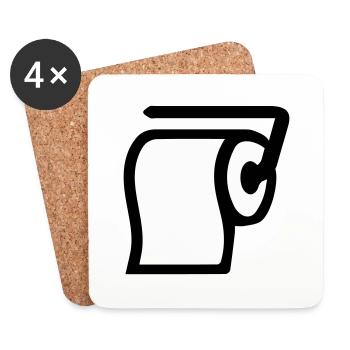 Klopapier - Untersetzer (4er-Set) - Weiß - Vorne