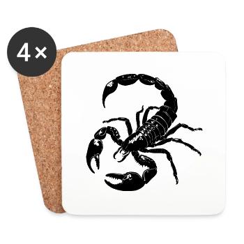 Skorpion, scorpion, geschenk - Untersetzer (4er-Set) - Weiß - Vorne