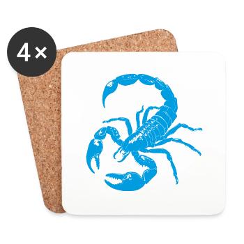 Scorpion - Dessous de verre (lot de 4) - blanc - Devant