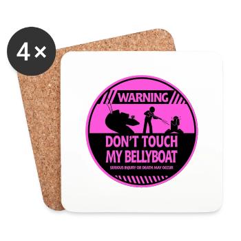 Bellyboat warning - Coasters (set of 4) - white - Front
