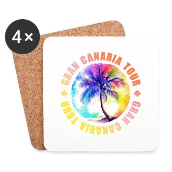 Gran Canaria Tour Coloré - Dessous de verre (lot de 4) - blanc - Devant