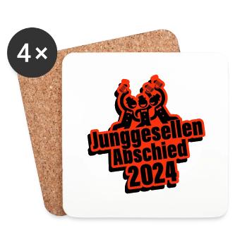 Bachelor Party 2024 - Coasters (set of 4) - white - Front