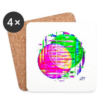 « Circle2 » par Acryl Gallery & Design - Dessous de verre (lot de 4) - blanc - Devant