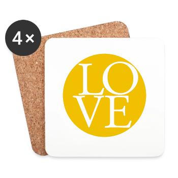 Just LOVE - Untersetzer (4er-Set) - Weiß - Vorne