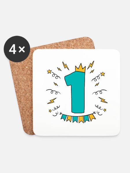 First Anniversary - Coasters (set of 4) - white