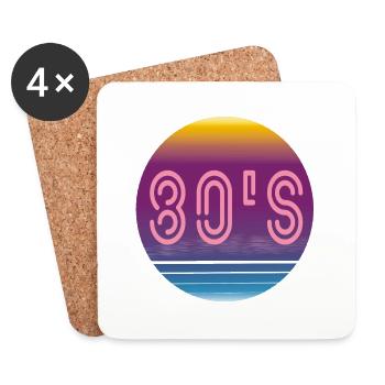 Les années 80 - Dessous de verre (lot de 4) - blanc - Devant