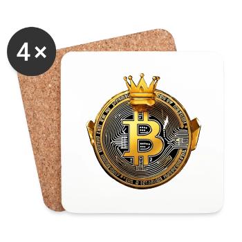 King Bitcoin - Cool Bitcoin Logo - Coasters (set of 4) - white - Front