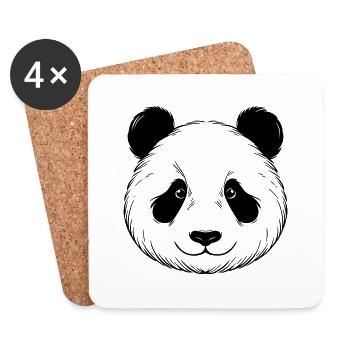 Panda - Dessous de verre (lot de 4) - blanc - Devant