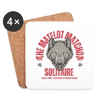 Le loup solitaire - Dessous de verre (lot de 4) - blanc - Devant