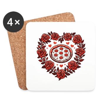 Pizza Lover - Coasters (set of 4) - white - Front