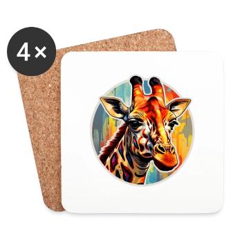 Giraffe Head - Coasters (set of 4) - white - Front
