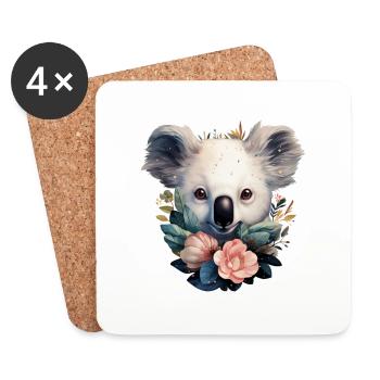 Koala Mignon - Dessous de verre (lot de 4) - blanc - Devant