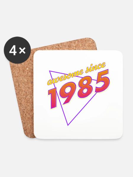 Retro - Genial seit 1985 - Untersetzer (4er-Set) - Weiß
