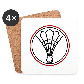 Badminton Symbol Mannschaft - Untersetzer (4er-Set) - Weiß - Vorne