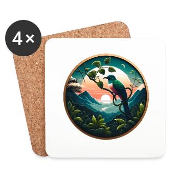 Quetzal - Dessous de verre (lot de 4) - blanc - Devant