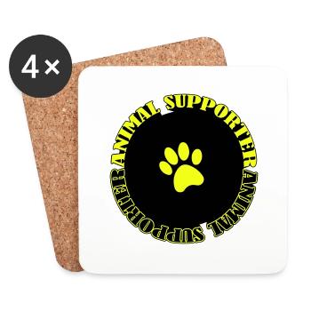 Défenseur des animaux - Dessous de verre (lot de 4) - blanc - Devant