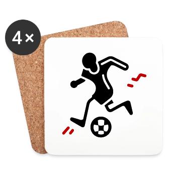 Joueur de football Joueur de football - Dessous de verre (lot de 4) - blanc - Devant